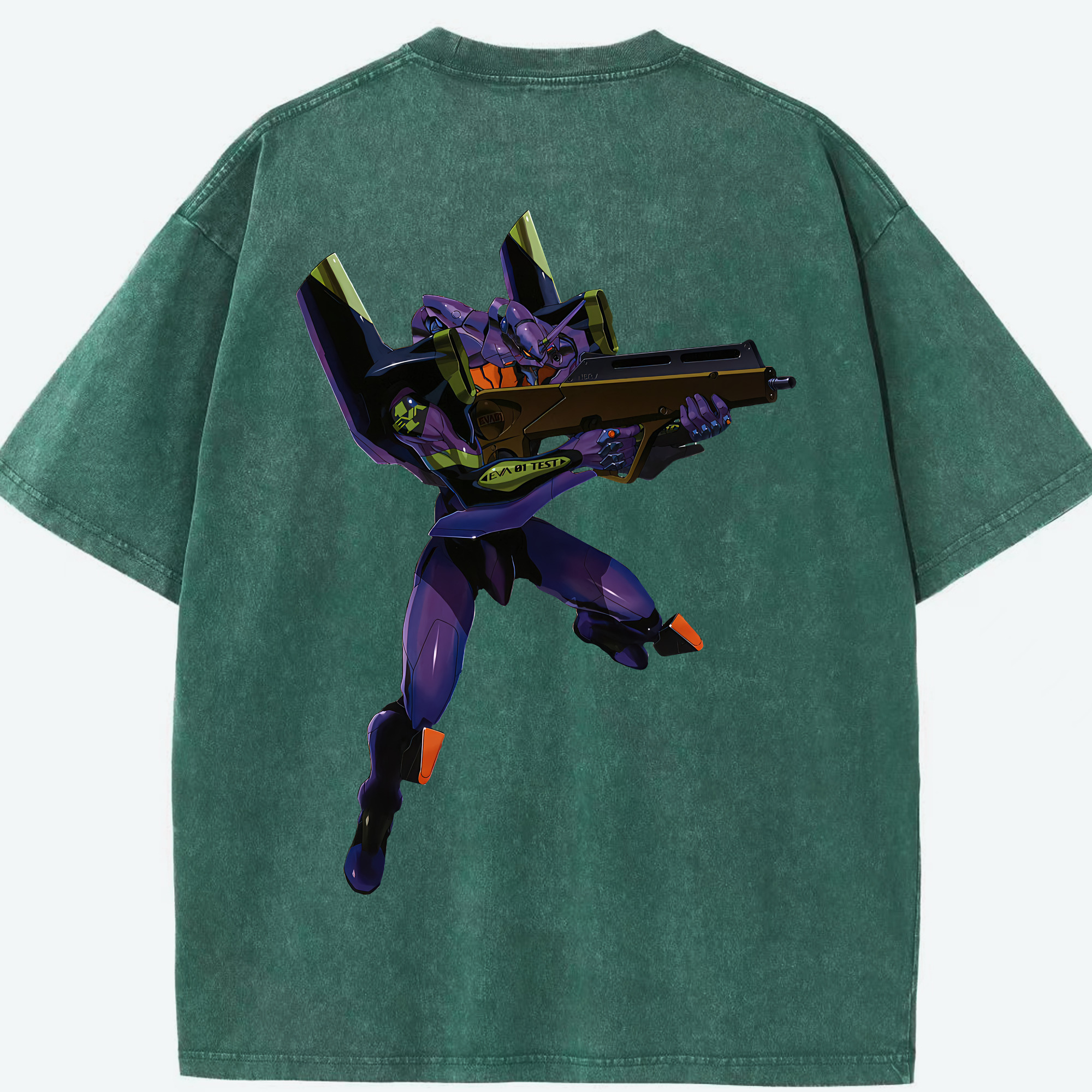 （画像用） EVA 新世紀エヴァンゲリオン 綿100% ヴィンテージ風 半袖Tシャツ（背面プリント）